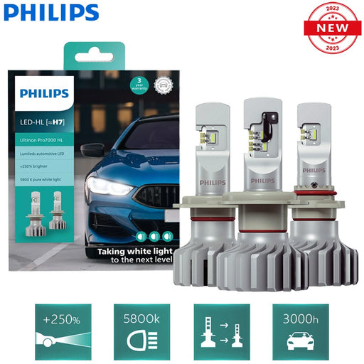 Philips H7 LED Pro7000 H1 H4 H8 H11 H16 HB3 HB4 HIR2 Car Headlight 9005 9006 9012 Auto Lamps 5800K White +250% Bright