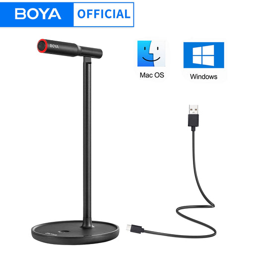 BOYA BY-CM1 Condenser Desktop USB Microphone for PC Window Mac Laptop YouTube Recording Podcast Studio Blogger Streaming Meeting
