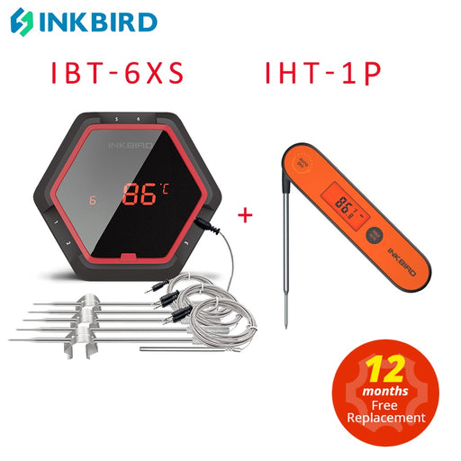 INKBIRD IBT-6XS IHT-1P 2 Types Food Cooking Rechargeable Wireless BBQ Thermometer Probes&amp;Timer For Oven Meat Grill Kitchen Food