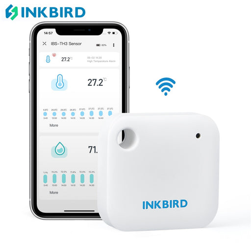 INKBIRD IBS-TH3 WiFi Temperature Humidity Two-In-One Sensor Pocket-Sized Body Remote Control for Refrigerators Pets Indoor