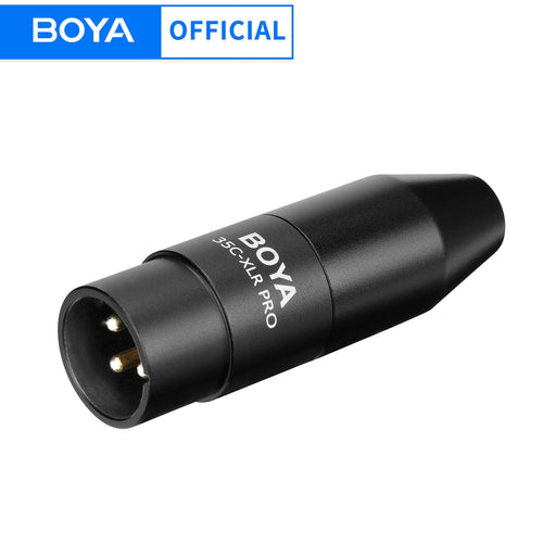 BOYA 35C-XLR Pro 3.5mm TRS(Female) to XLR(Male) Adapter with Power Converts Fuction Microphone Adapter Mini-Jack to XLR Adapter