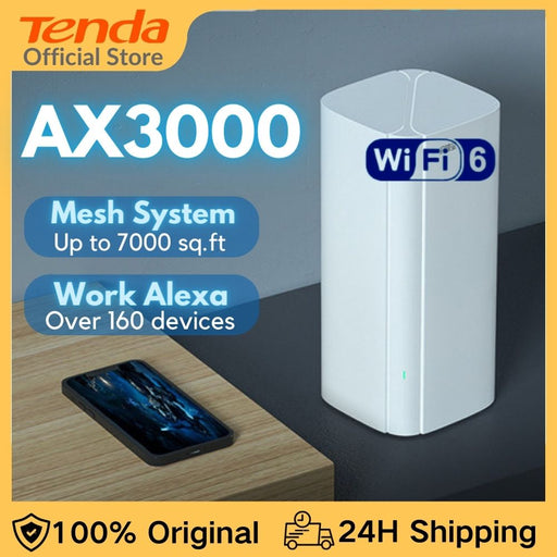 AX3000 WiFi 6 Mesh Router Tenda MX12 Signal Booster Repeater up to 3000 sq.ft. Wifi range extender Vpn Mesh 5GHz Wifi 6 Router