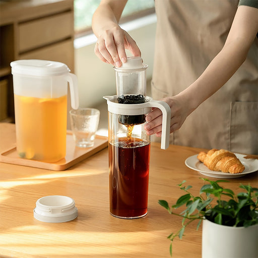 1.2L Sealed Pitcher Household Large-capacity Teapot High Temperature Plastic Refrigerator Cold Water Coffee Kettle with Filter