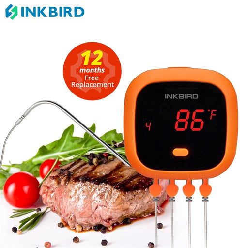 INKBIRD Waterproof IBT-4XC Wireless BBQ Digital Thermometer USB Rechargable Battery With Probe&amp;Timer For Oven Meat Grill Smoker
