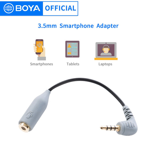BOYA BY-CIP2 Female Microphone Adapter Cable to Fit the iPhone 7 7 plus 6 6plus 5 5s iPad iPod Touch Samsung Galaxy SmartPhones