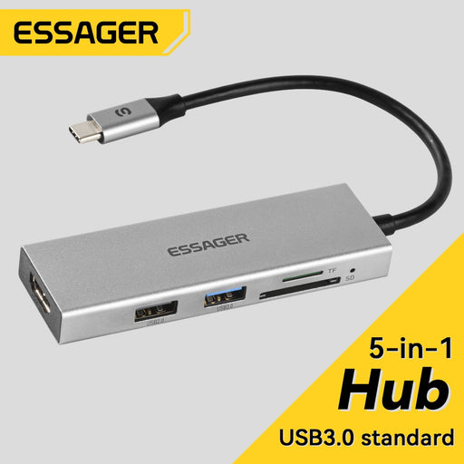 Essager USB C HUB 3.0 Type C 5 Port Multi Splitter Adapter OTG For Xiaomi Lenovo Macbook Pro 13 Air Pro PC Computer Accessories