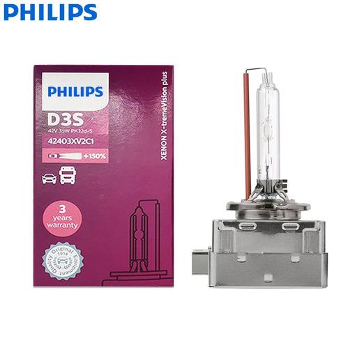 Philips X-treme Vision Plus D3S XV2 4800K +150% Bright White Xenon Bulb HID Car Original Lamp Germany 42403XV2C1, 1 piece Default Title