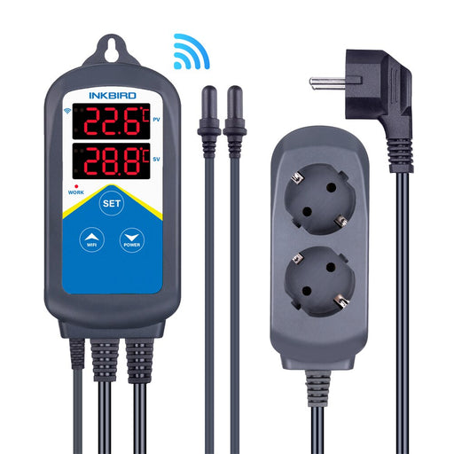 INKBIRD Wi-Fi Aquarium Temperature Controller ITC-306A Double Sockets Thermometer for Fish Tank Water Terrarium with Dual Probe