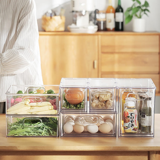 Refrigerator Storage Box Transparent Vegetable Fruit Drawer Plastic Fridge Food Storage Container Kitchen Organizer Stackable