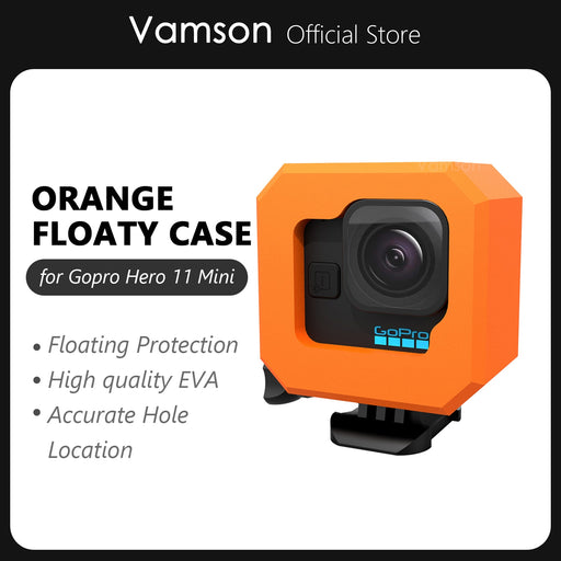 Vamson for GoPro Accessories Orange Floaty Case for GoPro Hero 11 Black Mini Floating Protective Cover for Go Pro 11 Mini Case Default Title