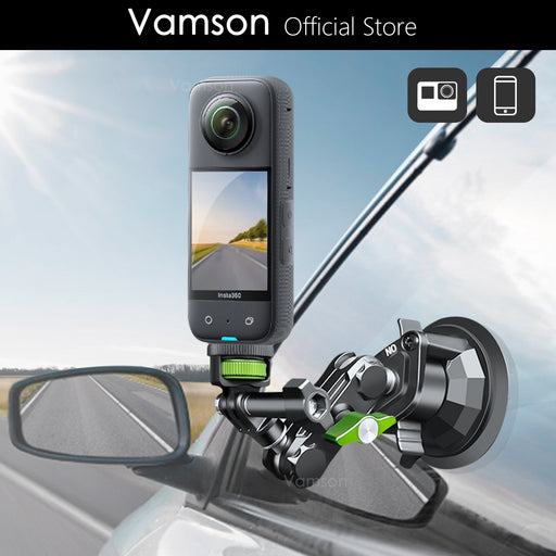 Vamson 360 Rotating Car Suction Cup Holder for GoPro Hero 11 10 9 8 7 6 5 Insta360 X3 One X2 DJI OSMO Action Camera Accessories