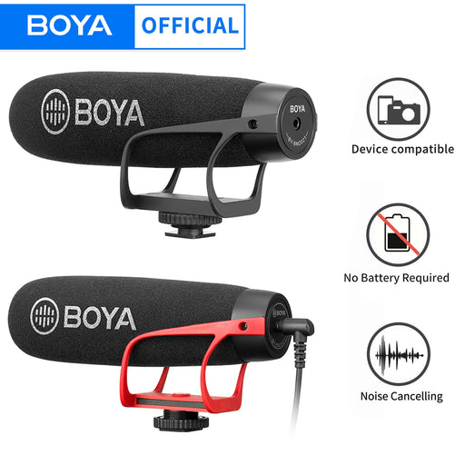 BOYA BY-BM2021 Shotgun-Mic Video Microphone Condenser On-Camera Mic for Smartphone DSLR Camera, Camcorder, Interview Recording