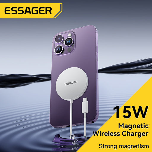 Essager Magnetic Qi Wireless Charger 15W With Cable For iPhone 14 13 12 Pro Max Fast Wireless Charging For Samsung Xiaomi Huawei