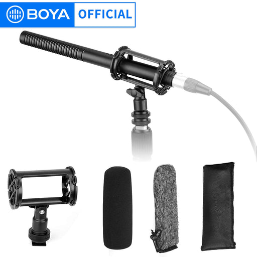 Interview Shotgun Microphone XLR BOYA Pro Broadcast Quality Mic BY-BM6060 for Canon Nikon Sony Camcorders New Gathering Youtube
