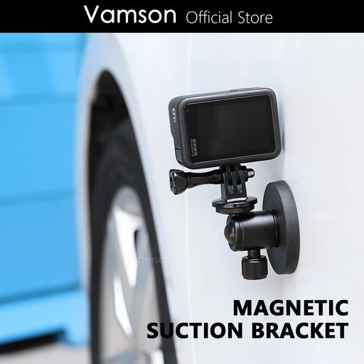 Vamson Magnetic Base Mounting Bracket with Aluminum Alloy 360 Ball Head for Insta360 X3 DJI for Go Pro Hero 11 10 9 Accessories