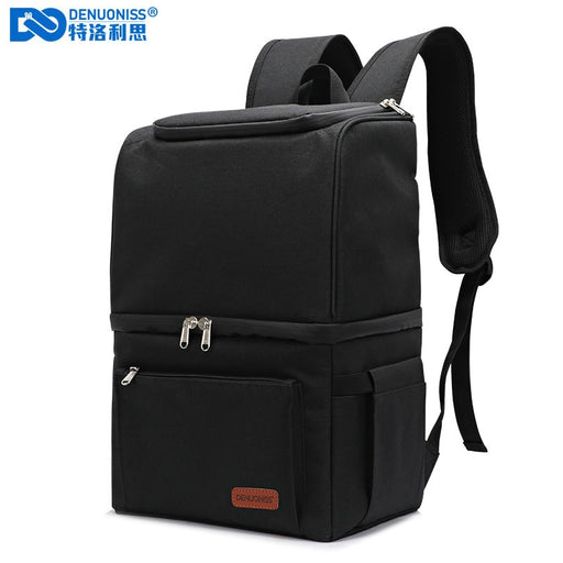 DENUONISS Cooler Bag Backpack Soft Large Double Layer Thermal Insulated Bag For Food Refrigerator Bag Beer Wine Picnic Bag