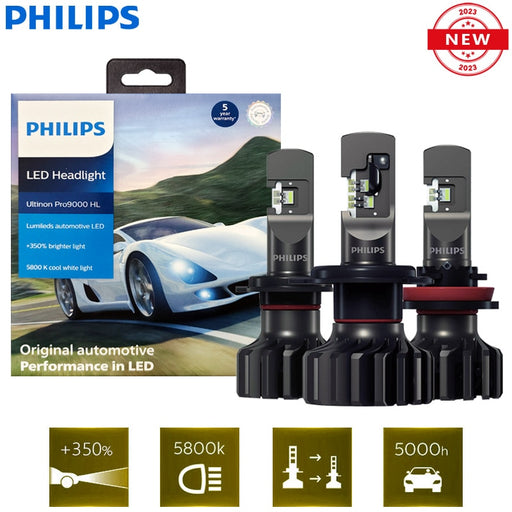 Philips H4 H7 H11 LED Ultinon Pro9000 New Gen2 H1 H8 HB3 HB4 HIR2 +350% Bright Lumileds LED 9005 9006 9012 Car Light 5800K White