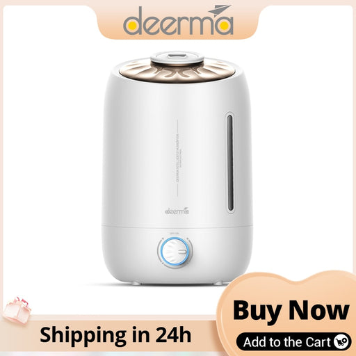 Deerma F500 Silent Air Humidifier 5L Ultrasonic Humidifiers Global Version Air Purifying for Air-conditioned Rooms Household