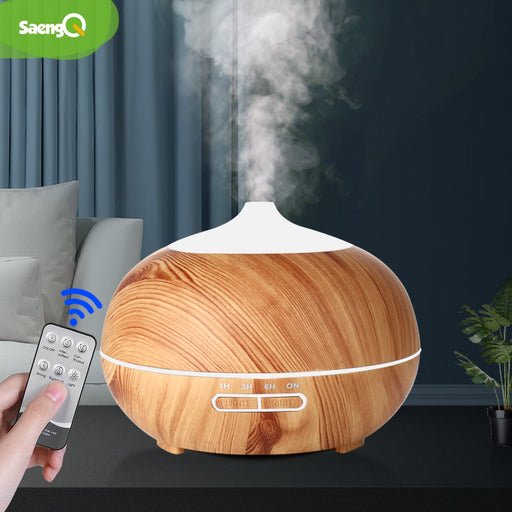 saengQ Aroma Diffuser Electric Air Humidifier Remote Control Cool Mist Maker Fogger Essential Oil Diffuser With LED Lamp