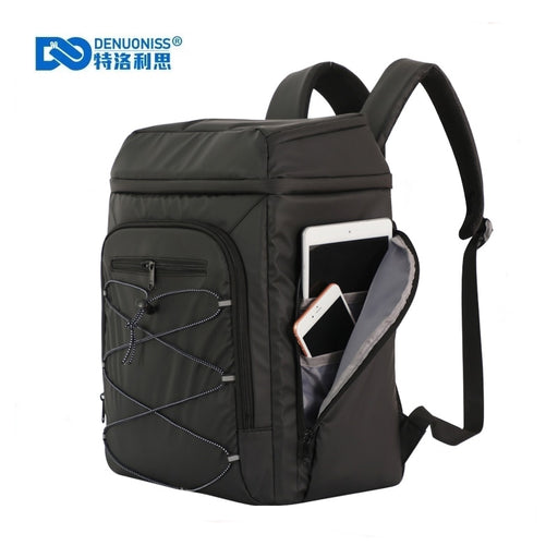 DENUONISS 23L refrigerator bag leather film large 30 cans insulation backpack cooler travel beach beer bag insulated isothermal