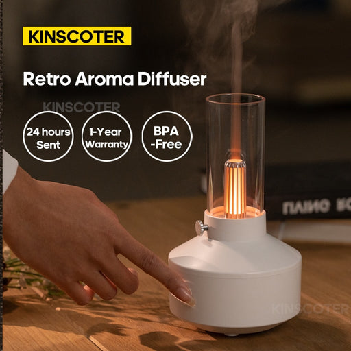 2023 Design Aroma Diffuser LED Retro Filament USB 150ml Air Humidifier Waterless Smart Shutdown For Home Bedroom Office