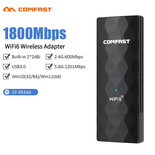 COMFAST CF-951AX 1800Mbps WiFi6 USB Adapter 2.4G&amp; 5G High Speed Wireless Network Card USB3.0 WiFi 6 Dongle Win10/11 PC Receiver