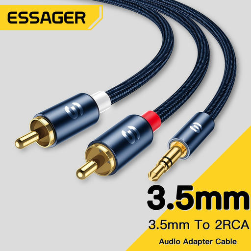 Essager Audio Cables 3.5mm Jack to 2 RCA Male To Female Splitter Aux Cable for Speakers TV PC Amplifiers DVD Home Theater Wire