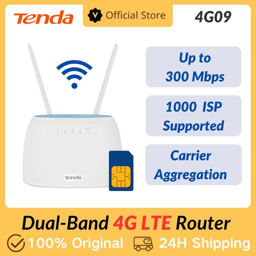 Tenda 4G LTE Wifi Router CAT4 Dual-band Outdoor Wireless Router with 4G Sim Card slot WAN/LAN WiFi Hotspot WiFi Speed 1200mbps