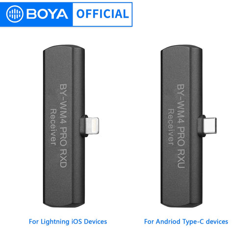 BOYA BY-WM4 Pro RXD/RXU Wireless Microphone Receiver for iPhone Android Type-c Smartphone Device Mic System Accessories
