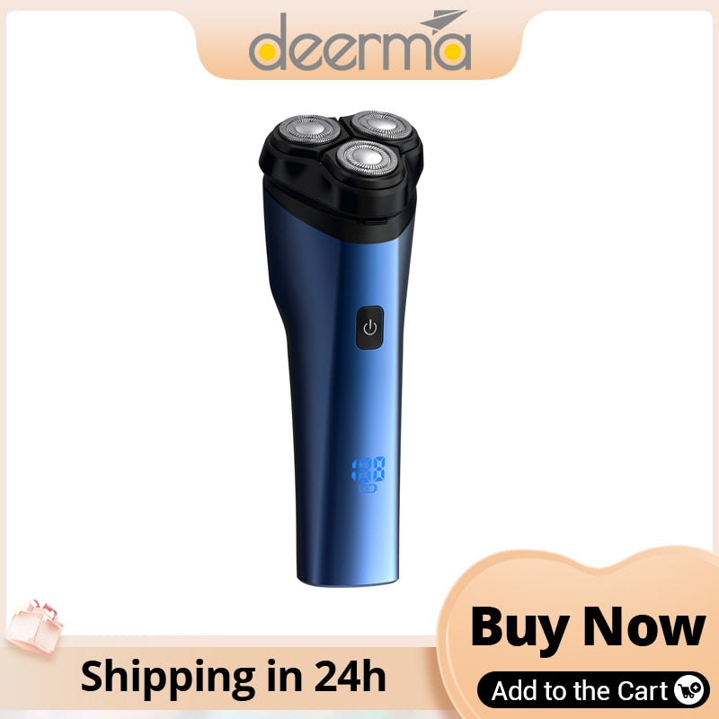 Deerma  Rechargeable  Men&#39;s Electric Shaver TX100  TX200 Wet-Dry Dual Use  Floating Cutter Heads Beard Trimmer -  darahub.com