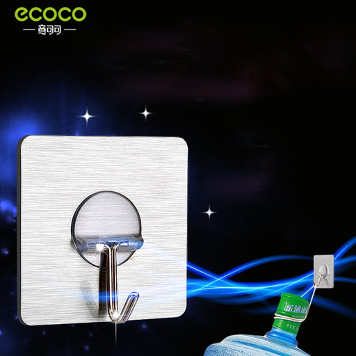 ECOCO 8pcs Home Kitchen Wall Rack Strong Adhesive Wall Hook Adhesive Hook is Strong And Transparent Punch-Free Universal Hook