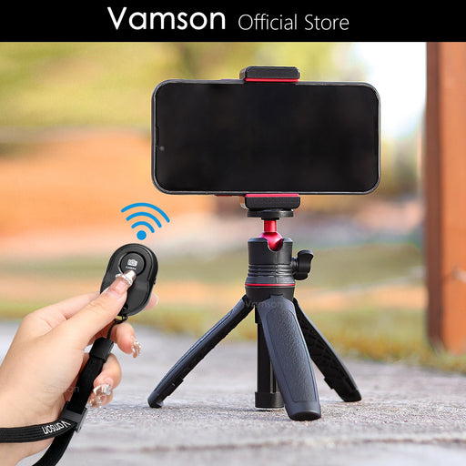 Vamson Wireless Bluetooth Selfie Stick Foldable Mini Tripod Shutter Remote Control Phone Holder Mount for iphone Smartphones