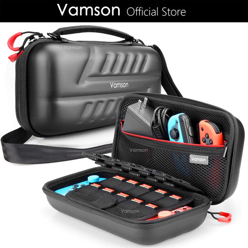 Vamson Waterproof PU Carrying Case for Nintendo Switch Storage Bag for Switch OLED Protective Hard Cover for Switch Portable