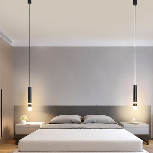 Modern LED Pendant Lights Bedroom Decoration Dining Room Kitchen Fixtures Black Bedside Hanging Lamp bar Chandelier Lustres