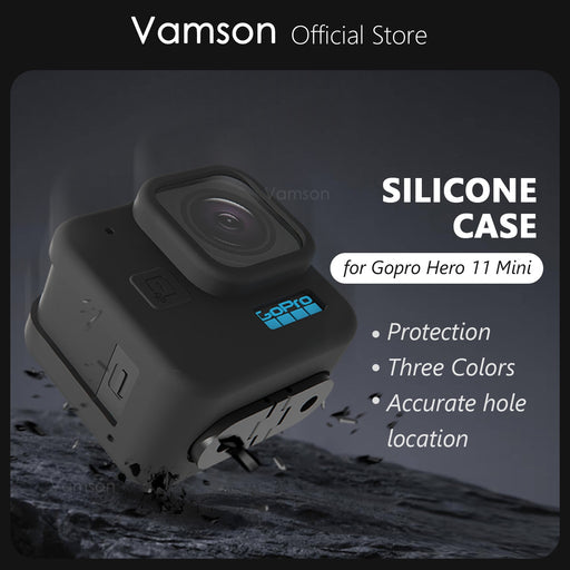 Vamson Silicone Protective Case for GoPro HERO11 Black Mini Soft Silicone Case Cover Shell for Go pro Hero 11 Mini Accessorie