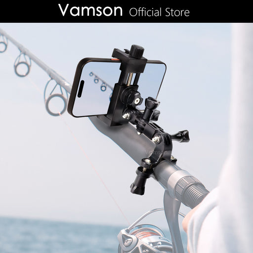 Vamson Fishing Rod Holder for iPhone CellPhone Smartphone Bluetooth Controller for Mobile Phone Holder for Insta360 Gopro Dji