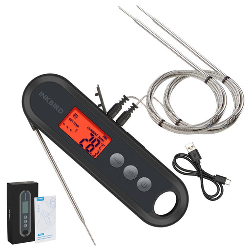 INKBIRD Digital Food Thermometer IHT-2XP Supports External 2 Probes Instant Read Magnetic Back Ideal for BBQ Smoker Oven Soups Default Title
