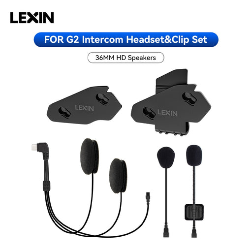 Lexin Headphone Accessories for Lexin G2 Bluetooth Helmet Interphone Intercom Headphone Jack Plug&amp;Mount Bracket Set
