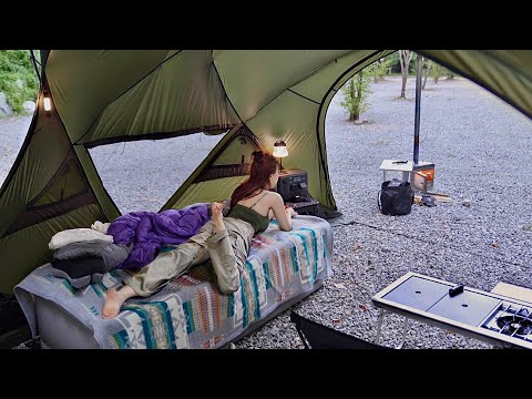 Solo tent camping