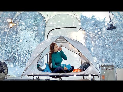 Winter snow camping