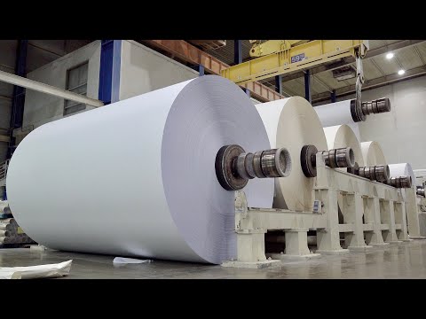 Huge Scale! A4 Printer Paper Mass Production Process. Copy Paper Company Manufacturing Factory