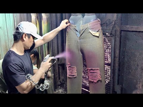 Mysterious Jeans Manufacturing Process by Vietnamese Denim Pants Mass Production Factory